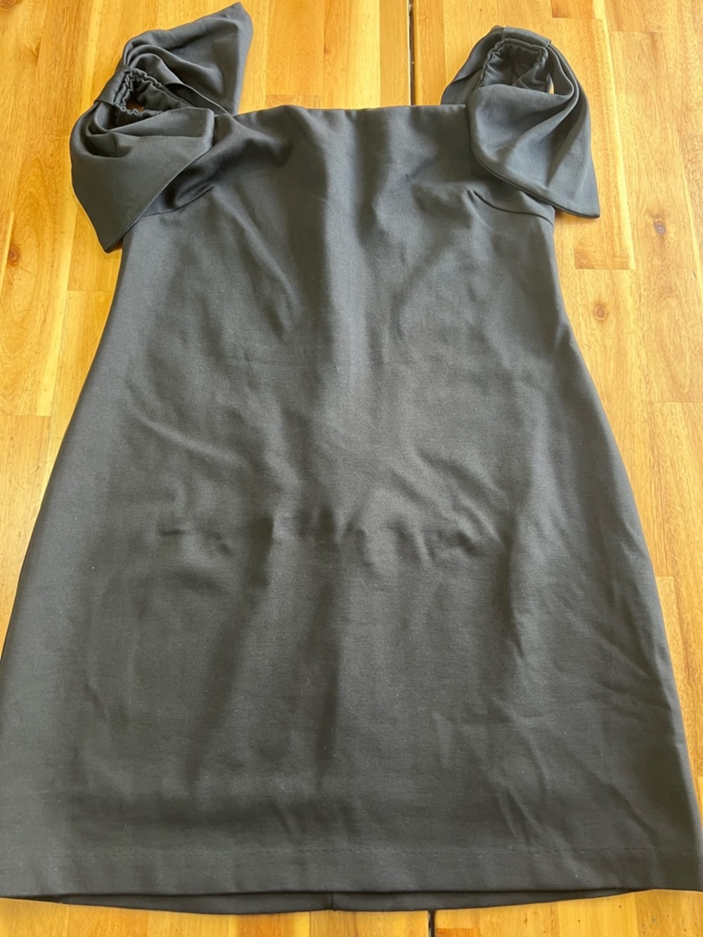 Wild Fable Black Bow Sleeve Dress Size M Fitted Bodycon Mini Dress